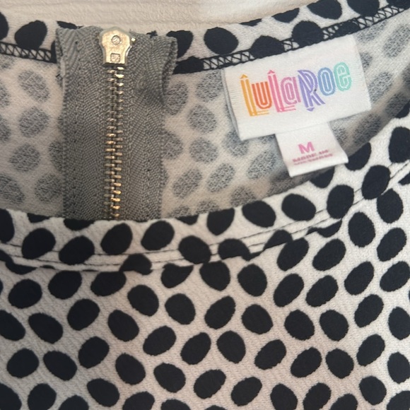 LuLaRoe Amelia Black White Polka Dot Dipped Ombre - Size M - Picture 2 of 3